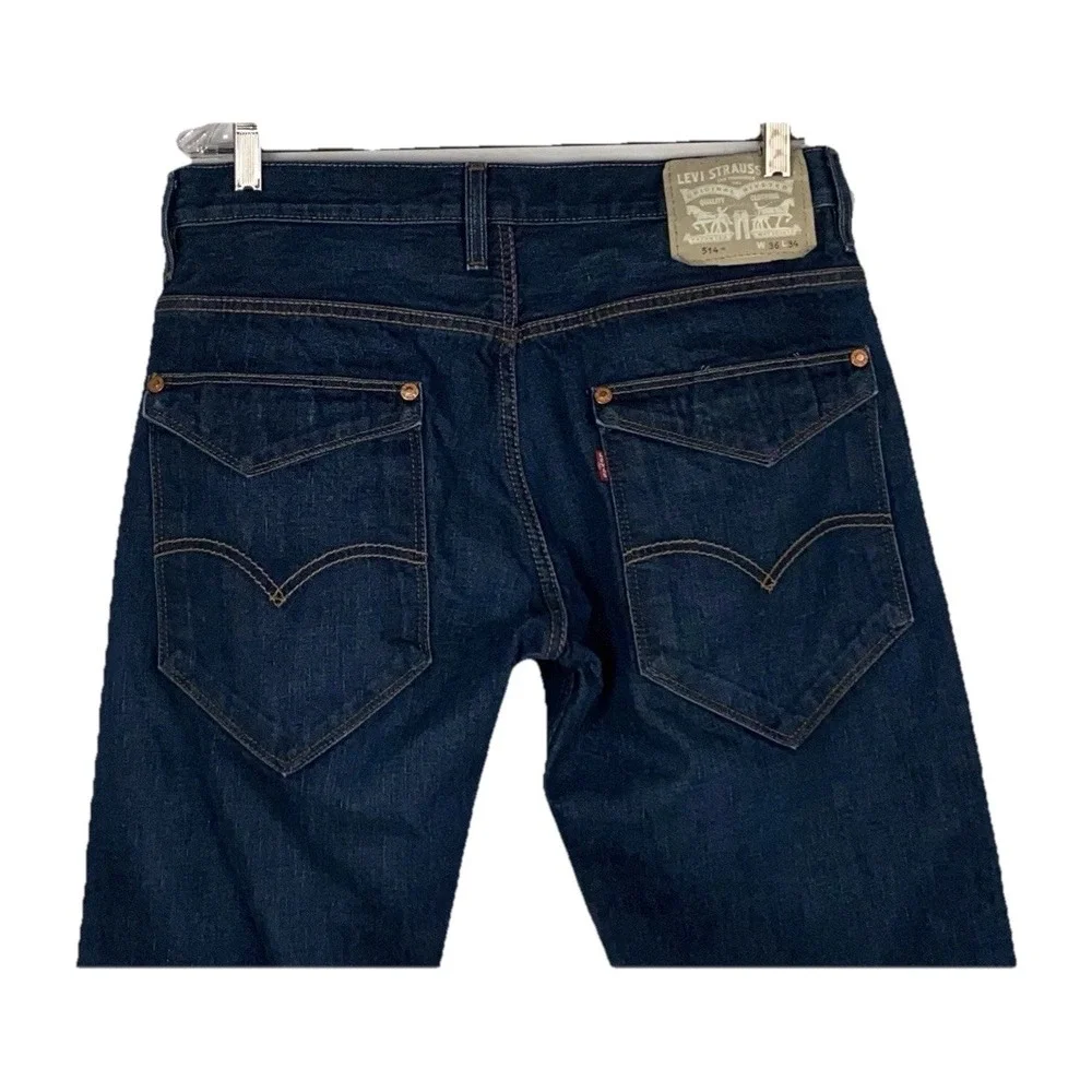 Levi's 514 Jeans Mens 36x34 Medium Wash Blue Denim Straight Leg Low Rise‎ Pants